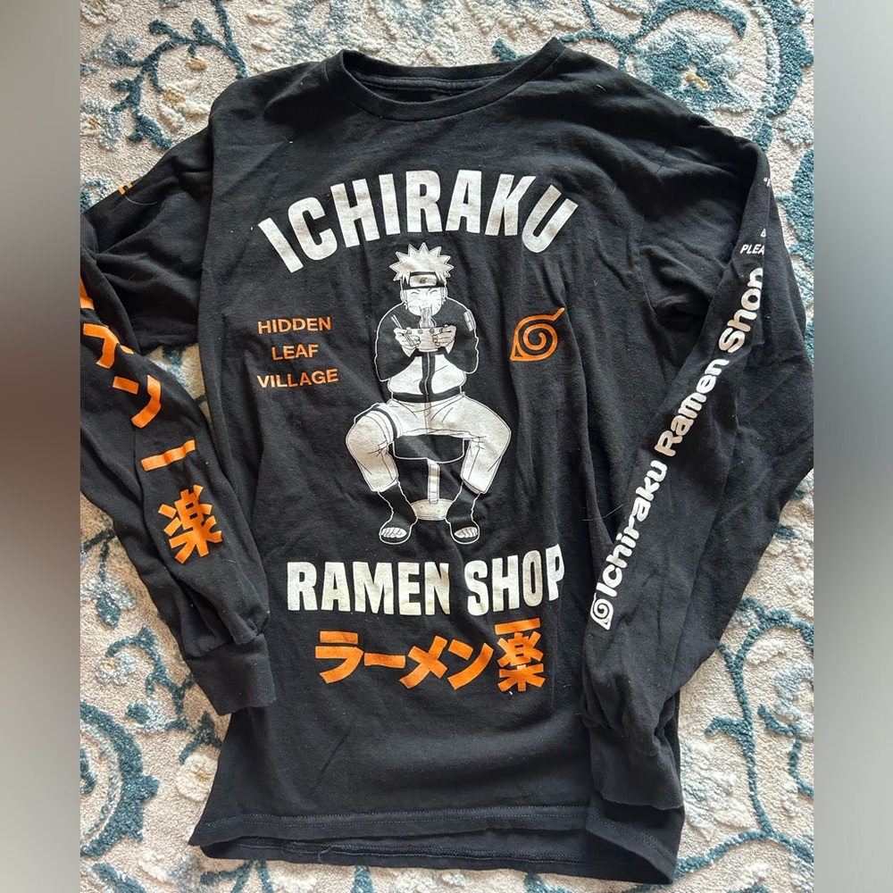 Two naruto shirts one long sleeve & one short sleeve both size Small men’s